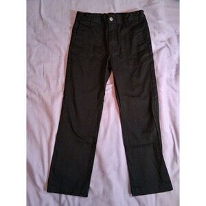 Volcom Boys Youth Pants Black Flat Front Casual Chino Size 7 Adjustable Waist